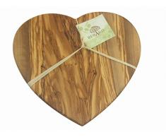 Berard, Schneidebrett in Herzform, aus Holz Olivenholz 12,5 x 12,5 x 1,6 cm Verde (Olive)