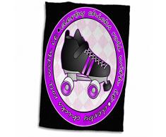 TWL_28510_1 Handtuch mit 3D-Rose, 38 x 56 cm, Violett/Schwarz