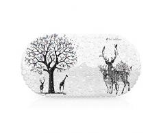 HomDSim Bedruckte PVC Duschmatte Badewannenmatte für Badezimmer Anti-Rutsch-Badematten Kieselstein-Badematten für Dusche Elk