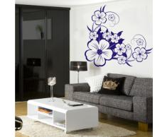 INDIGOS 4052166143530 Wandtattoo w656 sehr schöne Blume Wandaufkleber 120 x 109 cm, blau