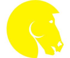 INDIGOS 4051095055105 Wandtattoo w615 Pferd 96 x 53 cm Wandaufkleber in 3 Größen, gelb