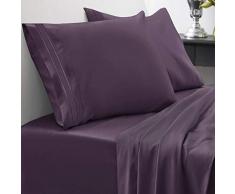 Sweet Home Collection 1800 Fadenzahl Bettwäsche Set - weiche ägyptische Qualität gebürstete Mikrofaser hypoallergen Bettwäsche Set mit Bettlaken, 2 Kissenbezügen Bettlaken-Set Twin XL violett