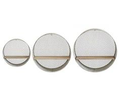 K&K Interiors Wandregal, rund, Metall, 3 Stück