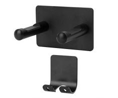 AmnoAmno Selbstklebender Haartrockner-Halter für Badezimmer, Wasserdicht, mit den meisten Haartrocknern kompatibel 2-schwarz