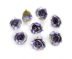 Blumenköpfe in Großhandel zum Basteln, Kunstseide, Pfingstrose, Blumen, Wandköpfe, Heimdekoration, DIY Kranz, Accessoires, Basteln, Fake Blumen, Party, Geburtstag, Dekoration, 30 Stück, 4 cm violett