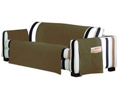 Eysa Sofaüberwurf, 2 Quadrate, Polyester, Baumwolle, Nicht-elastisch, Braun