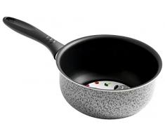 Home Salt Peper Kasserolle mit Griff, Antihaftbeschichtung, 20 cm, Aluminium, schwarz/grau