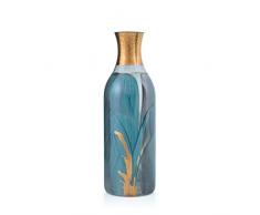 Angela neue Wiener Werkstaette 767124-01 Flaschenvase, echtes Golddekor Aqua, 8 x 24 cm