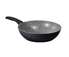 Aeternum Salta Pasta, 28 cm, Schwarz/Steinfarben Ok Induz Black Pearl Induction Wok Sautierpfanne 28 cm, induktionsgeeignet, Aluminium