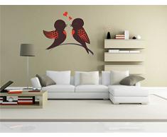 Indigos KAR-Wall-lovely043-58 Wandtattoo lovely043 - SÃ¼Ãe Herzen - Vogel - Wandaufkleber 58 x 51 cm