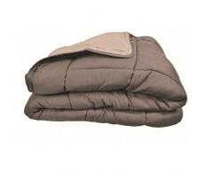 Poyet Motte Calgary Steppdecke, Polyester, Taupe/Leinen, Polyester, Taupe/Lin, 220x160x1 cm