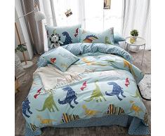 Lausonhouse Bettwäsche-Set für Kinderbetten, 100% Baumwolle, Dinosaurier-Druck, Doppelbett Full Multi