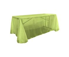 La Leinen Sheer Spiegel Organza Tischdecke, rechteckig, Polyester, Lime, 228.6 x 335.28 x 0.022 cm