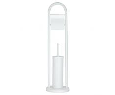 Sealskin Acero Toilettenpapierhalter + Toilettenbürste, WC-Garnitur aus Edelstahl, Farbe: Weiß