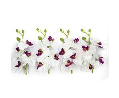 YYU DIY Künstliche Blumen Rosen 5 Strauß (Ein Strauß = 20 Stück) Handgefertigt Blume Schmetterling Blumenstrauß Hochzeit Home Dekoration DIY Kranz, Cymbidium Orchidee, Kunstpflanze Weiß