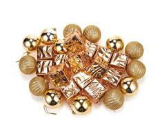 juvale 28-pack Weihnachtsbaum Dekorationen – glitzernden Xmas Ornaments in verschiedenen Designs – Perfekt Festive Decor Verzierungen rose gold