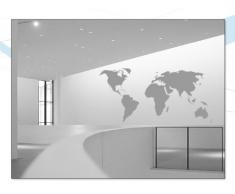 INDIGOS WG20015-80 Wandtattoo w015 Weltkarte 96 x 50 cm, braun