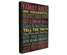 The Stupell Home Décor Collection Wandtafel Family Rules Gemälde, über Leinwand gespannt 24 x 30