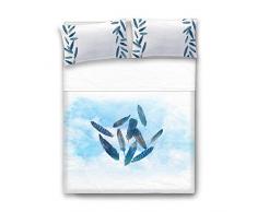 Nomads Bettwäsche, Baumwolle, Weiß und Blau, Doppelbett, 200 x 200 x 1 cm