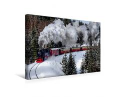 Calvendo Premium Textil-Leinwand 45 cm x 30 cm quer, Die Brockenbahn | Wandbild, Bild auf Keilrahmen, Fertigbild auf echter Leinwand, Leinwanddruck Menschen Menschen