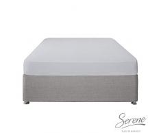 Serene Plain Dye Pflegeleichtes Spannbetttuch, 32 cm tief, Silber, Doppelbett