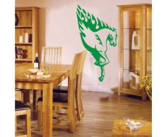 INDIGOS 4052166052429 Wandtattoo w288 Pferd, Feuer, Schweif Wandaufkleber 120 x 64 cm, grün