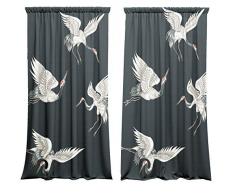 Vorhang-Set mit Tunnelzug, Blickdicht (2er Set) Japan Style