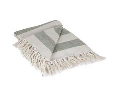 DII Überwurf mit Fischgratmuster für drinnen und draußen, 100% Baumwolle, Decke für Camping, Strände, Barbeque, jeden Tag – 127 x 152,4 cm, Chevron, Marineblau Cabana Streifen Artichoke Cabana Stripe