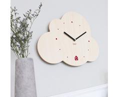BEZIT Wanduhr, geräuschlos, 27,9 cm, dekorativ, modern, sauber, niedlich, kinderfreundliches Design für Innenbereich, Büro, Zuhause, Babyzimmer Modern Simple Cloud