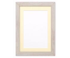 Montiert Breite Konfetti Holz Rahmen Range Fotorahmen | Bilderrahmen | Poster - m-wd-cnfeti-rnge-2-parent, White with Ivory Bespoke Mount, 14x11 for 12x8 Pictures