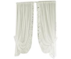 Linder 0390/20/501 Gardinen-Set, Polyester, Leinen, 95 x 150 cm, mit Tunnelzug für Gardinenstange, champagnerfarben