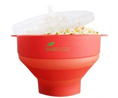 Silikon Mikrowelle Popcorn Popper mit Deckel für Home – Hot Air Mikrowelle Popcorn mit Griffe – Einfache Anwendung – Gesundes choice-red Farbe