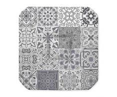 Douceur d Intérieur Sitzkissen 4 Klappen 36 x 36 x 3,5 cm Druckt Persischen, Polyester, Grau, 36 x 36 cm