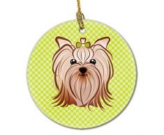 Carolines Treasures BB1266CO1 Dekofigur Yorkishire Terrier, Porzellan, Limettengrün