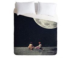 Society6 Frank Moth I Gave You The Moon King Schmusetuch und 2 Kissenbezüge, Set Full/Queen Mehrfarbig