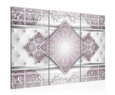 Bilder Abstrakt Mandala Wandbild 120 x 80 cm Vlies - Leinwand Bild XXL Format Wandbilder Wohnzimmer Wohnung Deko Kunstdrucke Rosa 3 Teilig - MADE IN GERMANY - Fertig zum Aufhängen 023531c