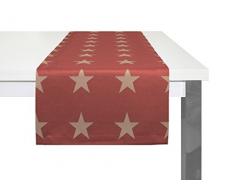 Wirth Tischläufer Felino, Polyester-Baumwolle, Rot, 40 x 150 cm