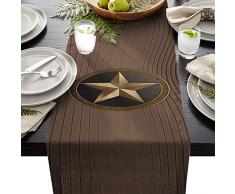 Cloud Dream Home Western Texas Star Tischläufer für Morden Grün Garten Hochzeit Party Tischdekoration 18x72inch(46x183cm) Star-003