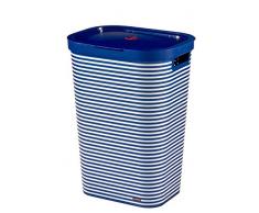 KETER Infinity Wäschekorb verziert, 60 L, blau, 44 x 35 x 60 cm