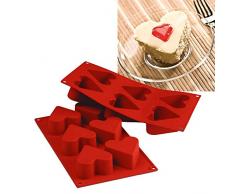 Silikomart Silikonform, 6 Herzen, Ø 65, 40 mm