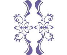 INDIGOS 4051095049296 Wandtattoo w424 Pflanze Blume, 96 x 70 cm, violett