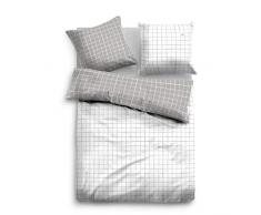 TOM TAILOR 0069891 Satin Bettwäsche Garnitur mit Kopfkissenbezug (Baumwolle) 1x 155x220 cm + 1x 80x80 cm, grau