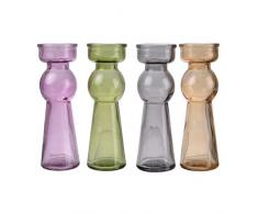 Benjara Teelichthalter, Glas, Mehrfarbig, 4 Stück
