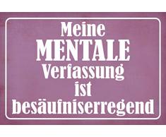 Schatzmix Spruch Mentale Verfassung= besÃ¤ufniserregend Metallschild 20x30 Deko Blechschild, Blech, Mehrfarbig, 20x30 cm