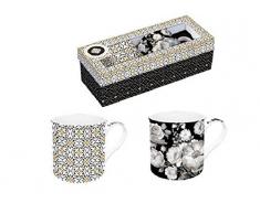 Easy Life 178 TCBB 2 Becher Set, Porzellan, Schwarz, 26 x 11.5 x 9 cm