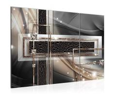 Bilder Abstrakt Wandbild 120 x 80 cm Vlies - Leinwand Bild XXL Format Wandbilder Wohnzimmer Wohnung Deko Kunstdrucke Weiß 3 Teilig - MADE IN GERMANY - Fertig zum Aufhängen 021131c