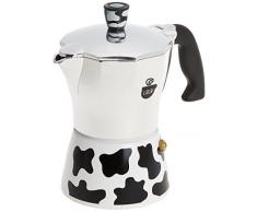 Home Mucca Kaffeemaschine, Aluminium, Schwarz/Weiß, 3 Tassen