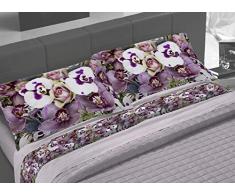 GEMITEX Bettwäsche-Set aus Stoff, GTT16, Doppelbett, 100% Baumwolle, 30/27, Variante 03 Rosa, Kissenbezüge Digitaldruck mit 3 Federn.