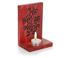 Hashcart Colorful Tree of Life Gravur aus Holz Tisch Cum Wand Teelichthalter – für Geschenk/Home Décor