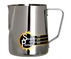 SMART PITCHER Espresso Coffee Milk Frothing Pitcher With Built-In Thermometer, Stainless Steel (12 oz) by SMART PITCHER